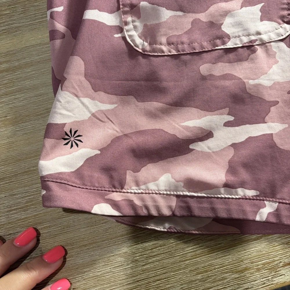 Athleta Girl XXL 16 Pink Camouflage Romper Shorts One Piece